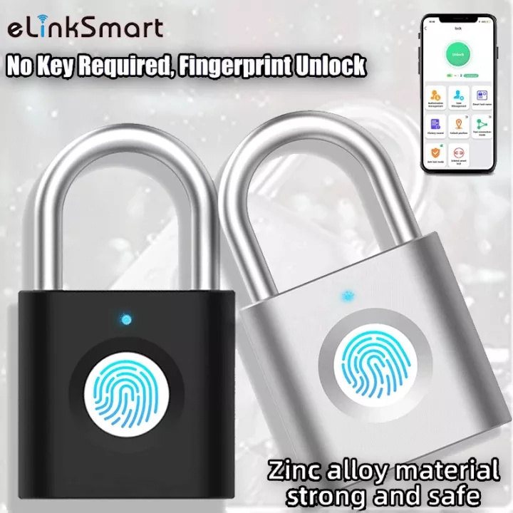 Mini Alloy Metal Candado Inteligente Suitcase Cabinet Luggage Lock Usb Rechargeable Digital Keyless Fingerprint Smart Padlock