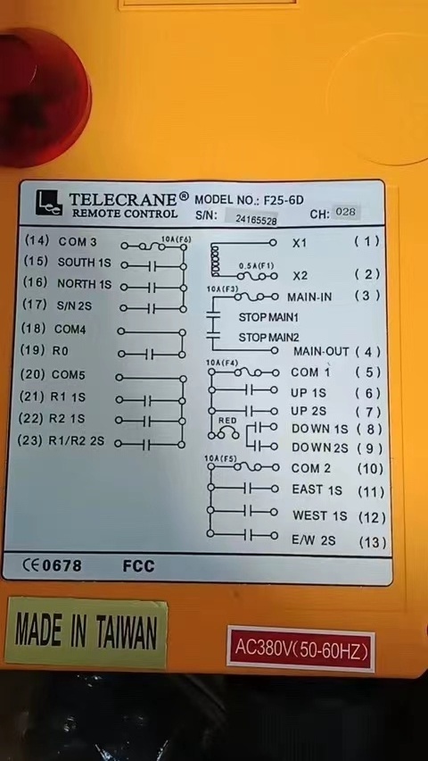 Overhead crane remote controls F24-6D 8D 12D universal industrial radio wireless remote control for crane