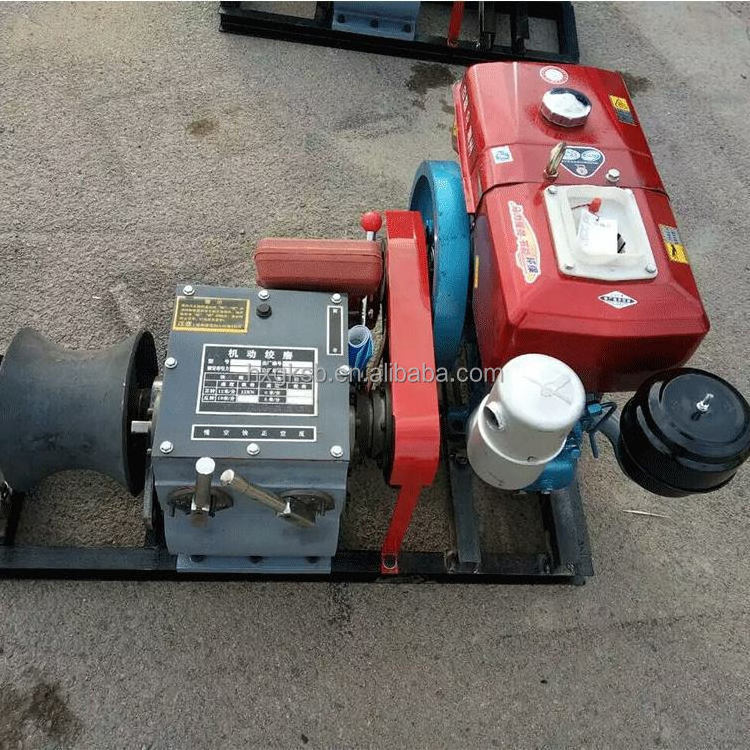 Dual-bull wheel motorized cable pulling winch cable laying equipment