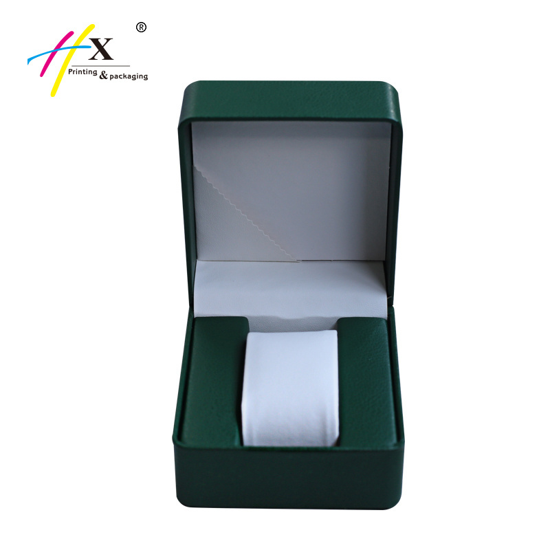 Wholesale Ladies Mens Watch Gift Box Custom Handmade Warranty Card Pocket Green Pu Leather Winder Watch Collection Box With Logo