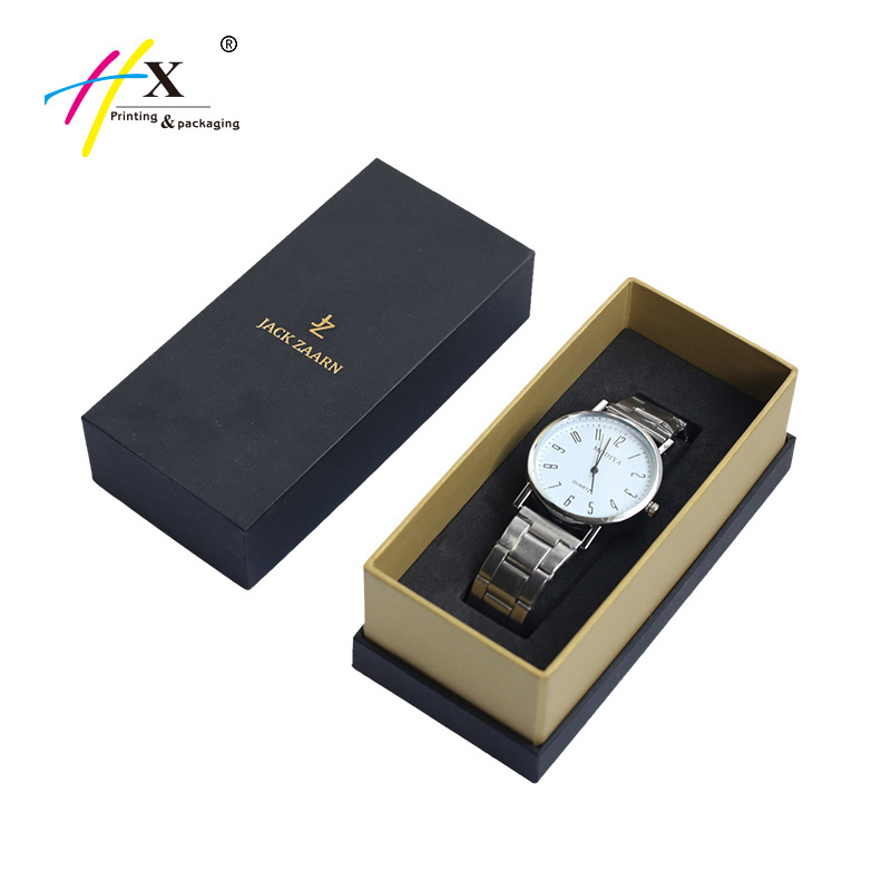 OEM Designed Custom Logo Blue Luxury Single Watch Gift Paper Packaging Box Wholesale Customize Man Watch Storage Box With Pillow