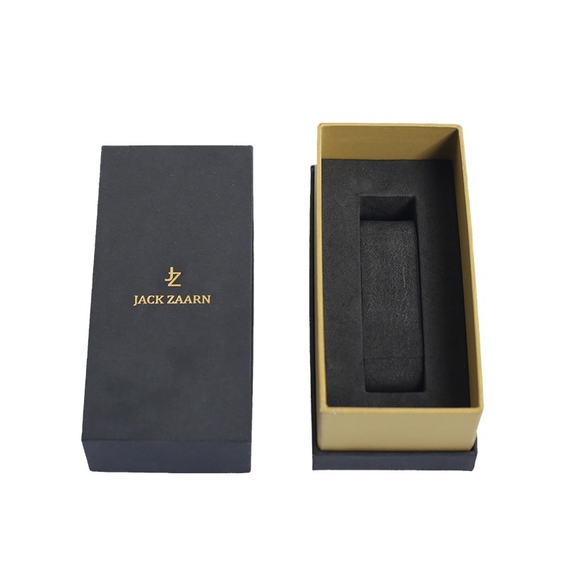 Wholesale OEM Customized Cheap Men And Women's Couple Luxury Square Black And Gold Paper Cardboard Watch Packaging Box For Gift