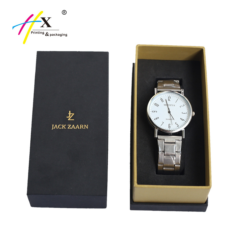 OEM Designed Custom Logo Blue Luxury Single Watch Gift Paper Packaging Box Wholesale Customize Man Watch Storage Box With Pillow