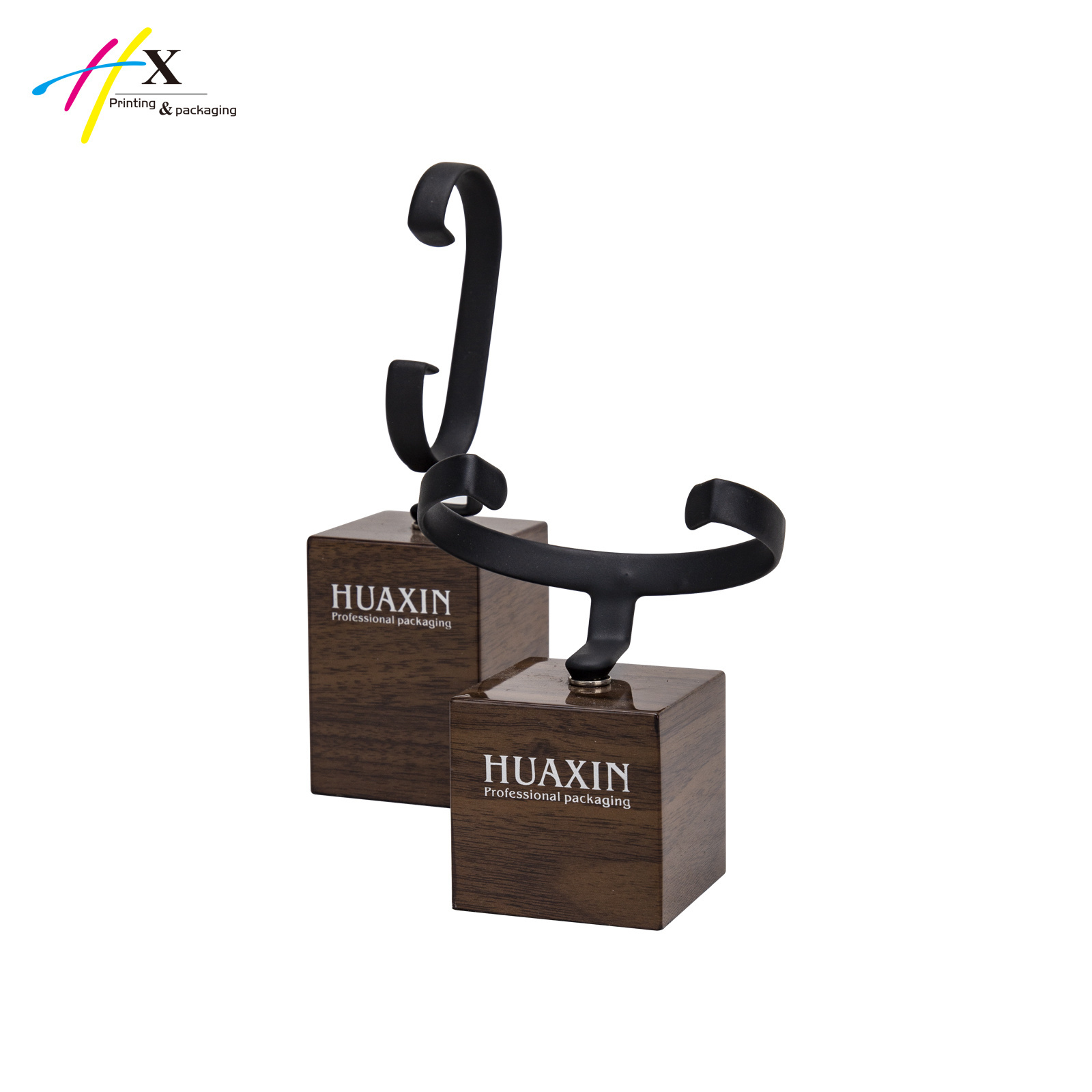 Customized Excellent Quality Acrylic Pu Pocket Leather Mdf Wooden Wrist Single Wall Rack Counter Wood Grain Watch Display Stands