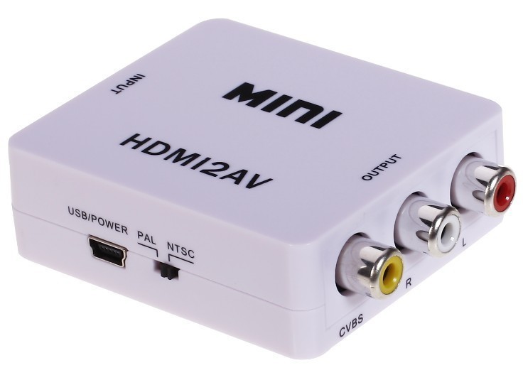 HDTV TO AV RCA CVSB L/R Video to 1080P HDTV Scaler Adapter Converter Box