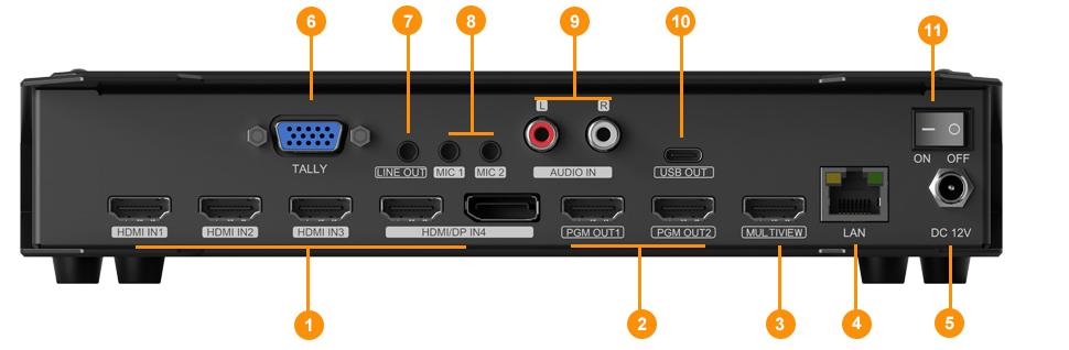 AVMATRIX HVS0401U 1080P MICRO 4-Channel HD MI/DP  Multi-format Video Live Broadcast Guide Switcher