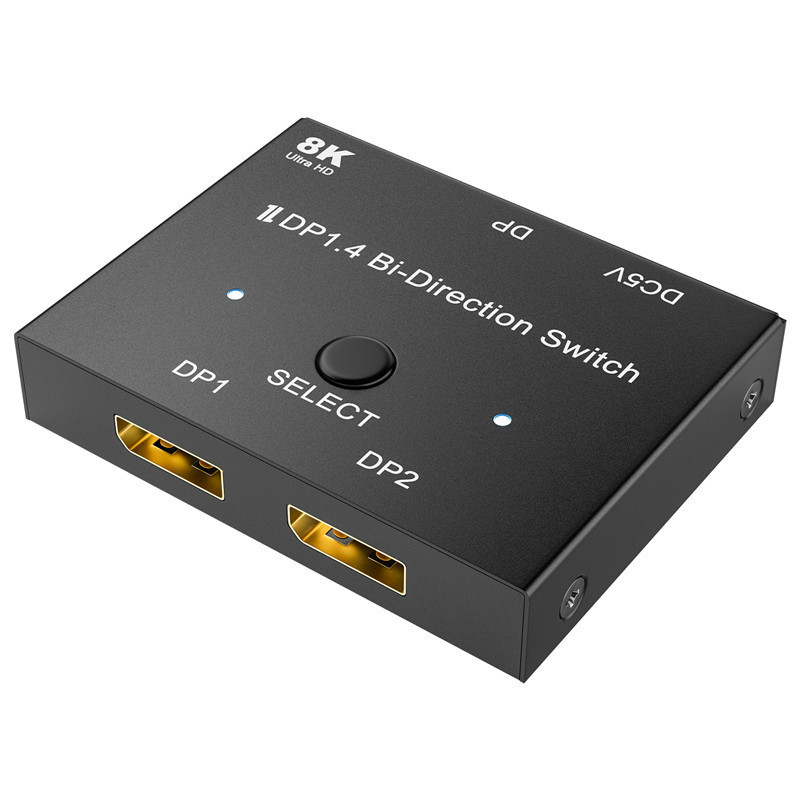 8K Display port Switch Bi-Directional Manual Switch 2 in 1 Out Displayport Switcher DP 1.4  DP bidirectional switch