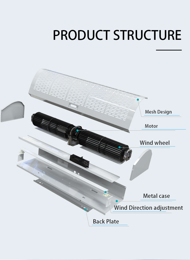 ODM/OEM 1800mm High quality Strong wind factory hot sale Remote control door Air curtain