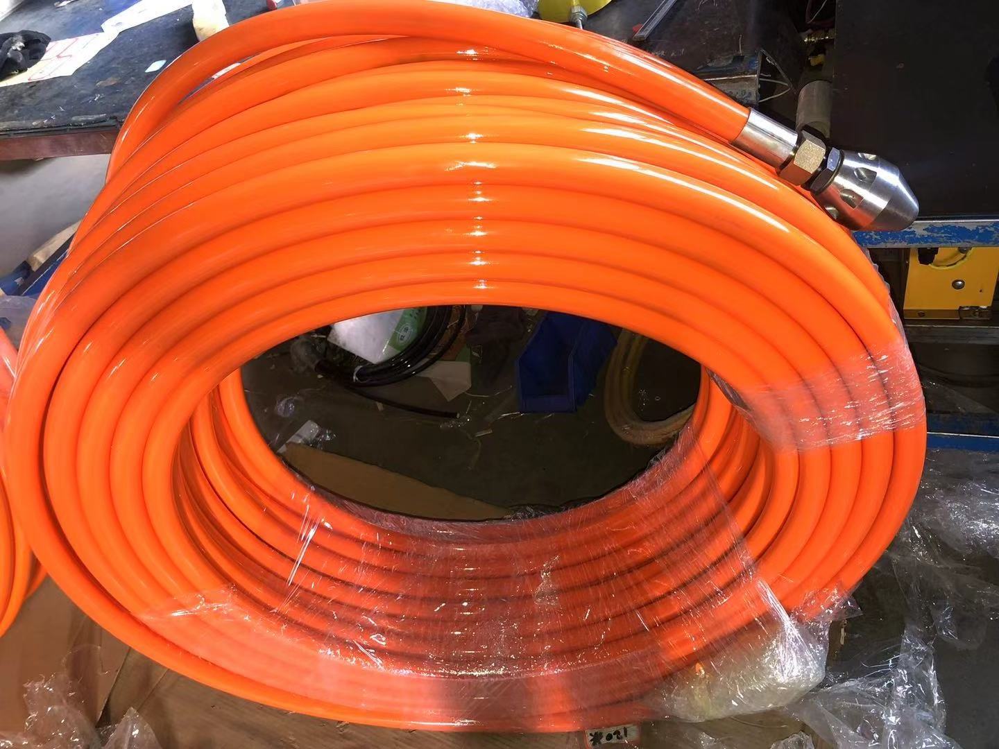 Orange color thermoplastic Elastomer sewer jet cleaning hose