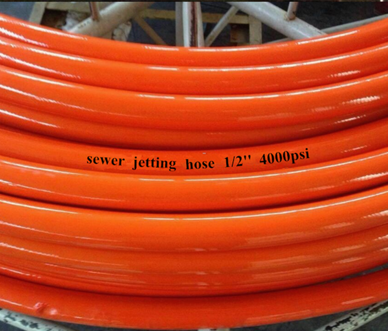 Orange color thermoplastic Elastomer sewer jet cleaning hose