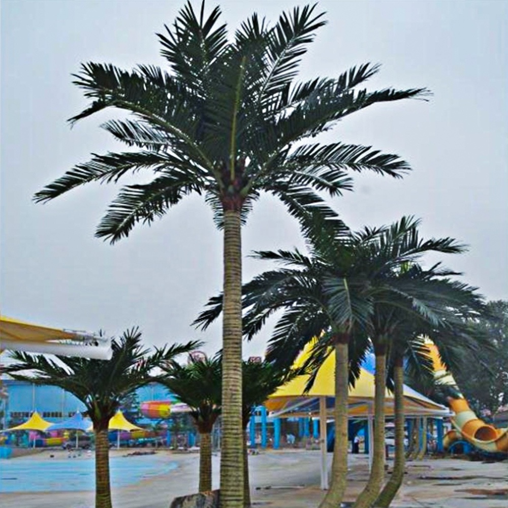 Anti UV Large Fake Coconut Trees Big Artificial Outdoor Data Palm Tree Reusable Artificial Trees For Outdoor Decoration