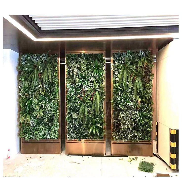 Vertical Garden Green Artificial Plant Wall Decor Artificial Moss Rocks Decorative Moss Wall Panel Faux Green Moss