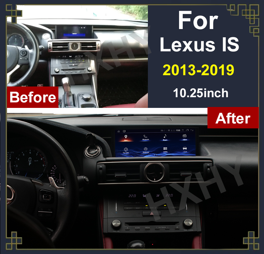 HXHY Android 13 8+128G Car Multimedia For Lexus RC IS 200 250 300 350 200t 300h Video Player GPS Auto Radio Wireless Carplay