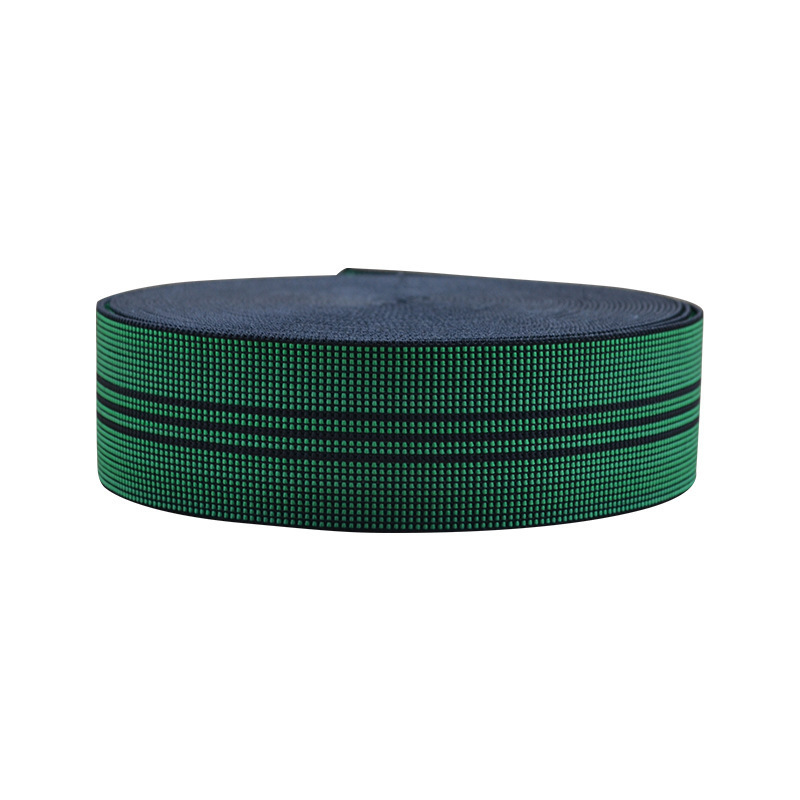 Spot Supply Green Stripe Elastic Webbing Strap Sofa Elastic Band For Outdoor Trampoline Tension Strips