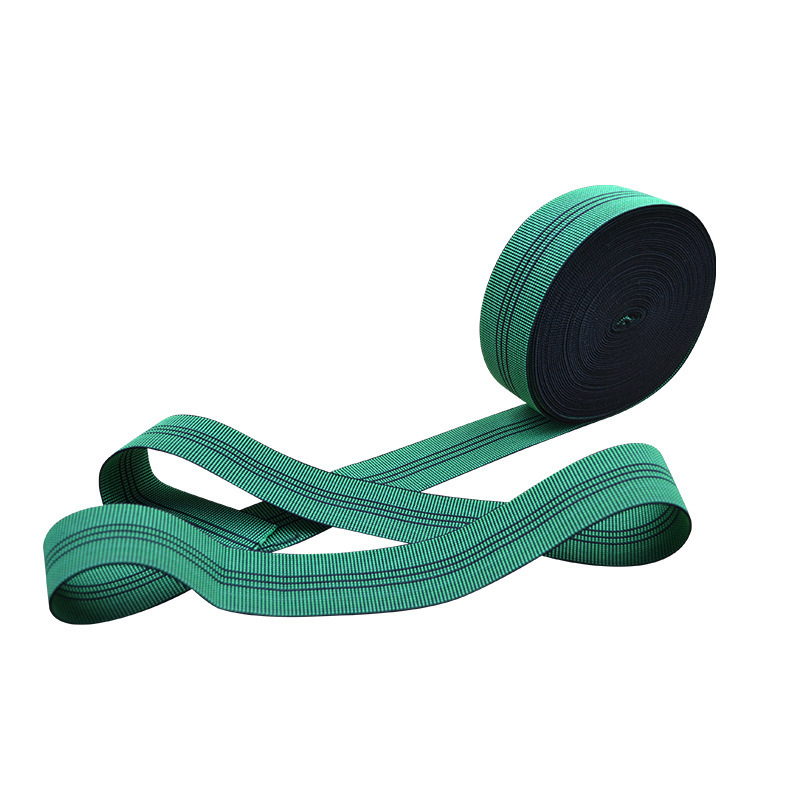 Spot Supply Green Stripe Elastic Webbing Strap Sofa Elastic Band For Outdoor Trampoline Tension Strips