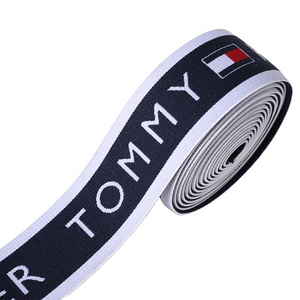 Jacquard Knit Elastic  Polyester Best Quality Custom Logo Spandex Polyester Tapes Webbing For Clothing Boxer