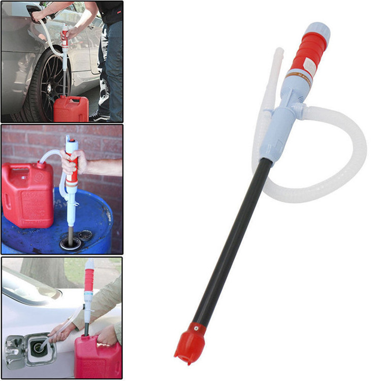 Fuel Battery Liquid Transfer Pump, Portable 2D Battery Powered Automatic Electric Fuel Fluid Water Siphon Pump with Nozzle Handl