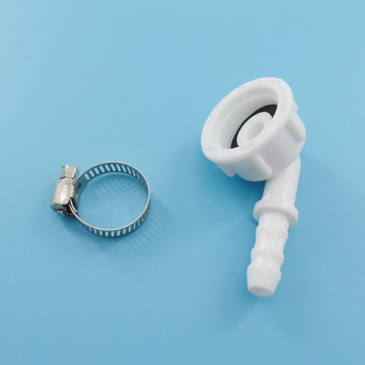 Plastic connector Washing machine connector water inlet hose faucet connector white with clamp