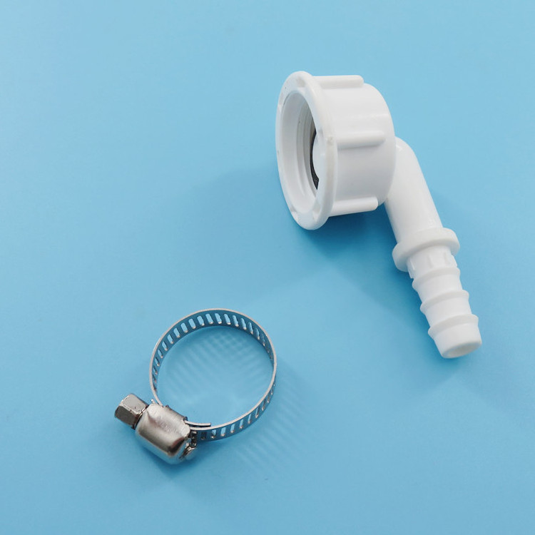 Plastic connector Washing machine connector water inlet hose faucet connector white with clamp