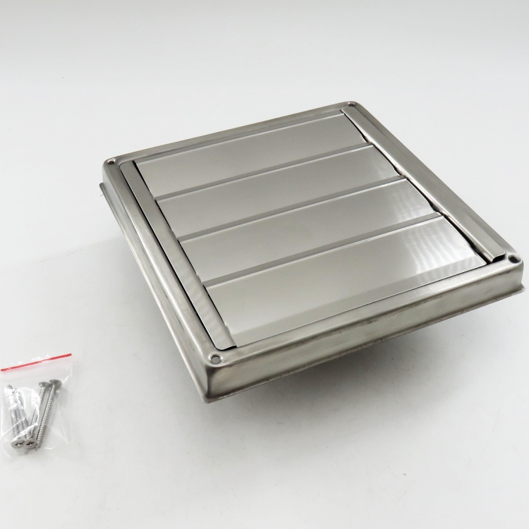 Stainless steel louver exterior wall rain hood vent central air conditioning exhaust fan storm hood heating hood vent