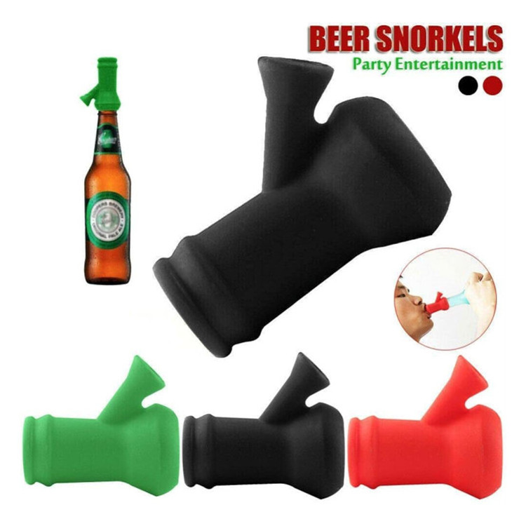 Beer Bottle Blower Silicone Beer Snorkel Bong Funnel Kitchen Bar Quick Drinking Tool for Party Beer Drinking Games Entertainment