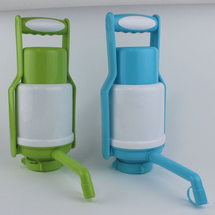 Universal Manual Drinking Water dispenser Pump Fits Any Bottle include fitting adapter cap (light blue)