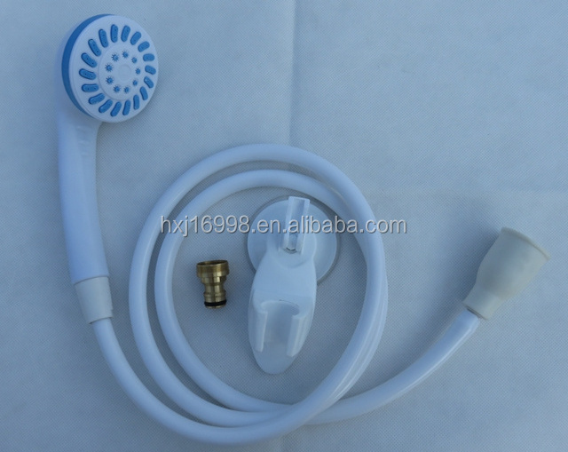 Plastic Handheld Shower Head with Extra Long Hose and Bracket Holder Connect to Faucet