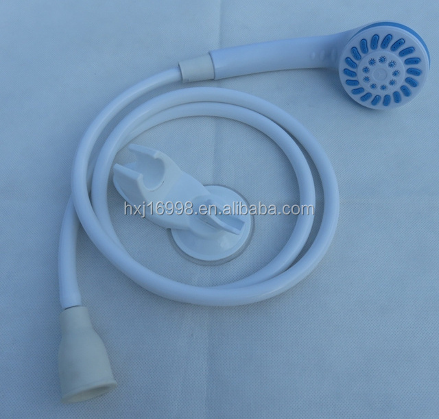 Plastic Handheld Shower Head with Extra Long Hose and Bracket Holder Connect to Faucet