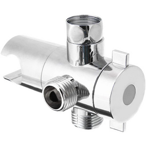 3-Way Diverter Valve 1/2" Bathroom Angle Valve Shut off Valve Hose for Shower Head System, Chrome