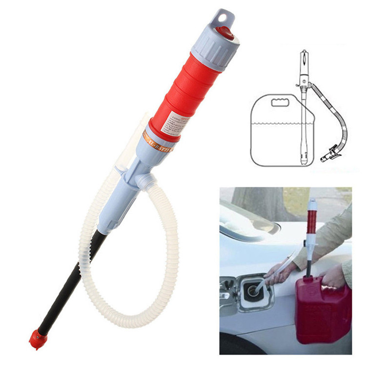 Fuel Battery Liquid Transfer Pump, Portable 2D Battery Powered Automatic Electric Fuel Fluid Water Siphon Pump with Nozzle Handl