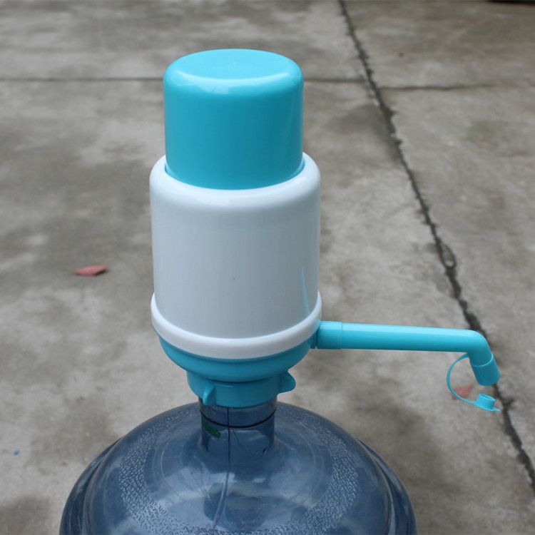 Universal Manual Drinking Water dispenser Pump Fits Any Bottle include fitting adapter cap (light blue)