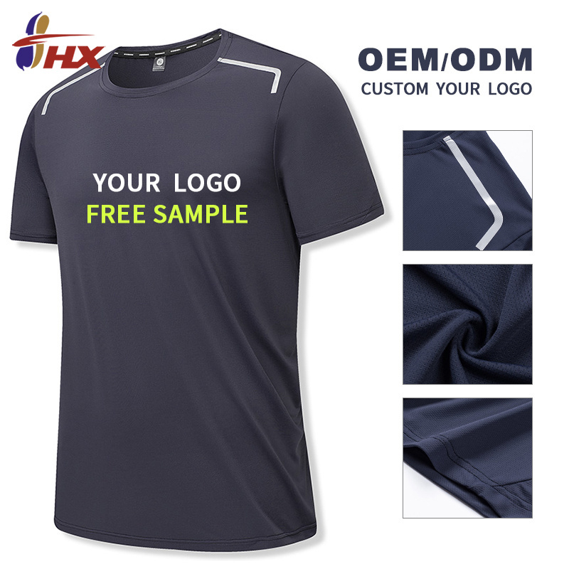 Customized Logo Sportswear Summer Men's Shirts Quick Dry Sport Run T Shirt Gym Fitness Shirts For Men