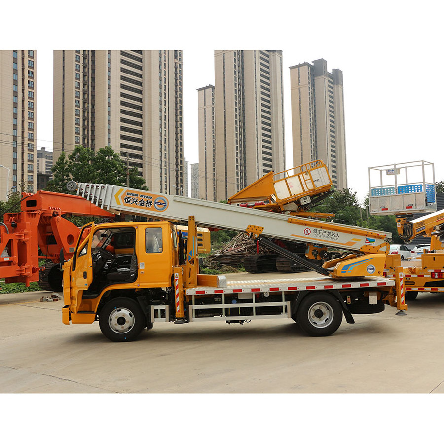 EVERSTAR ladder lift truck 36 Meter Hydraulic Truck Mounted Aerial Telescopic Access Ladders Bucket Truck Boom Lift Aerial Manli