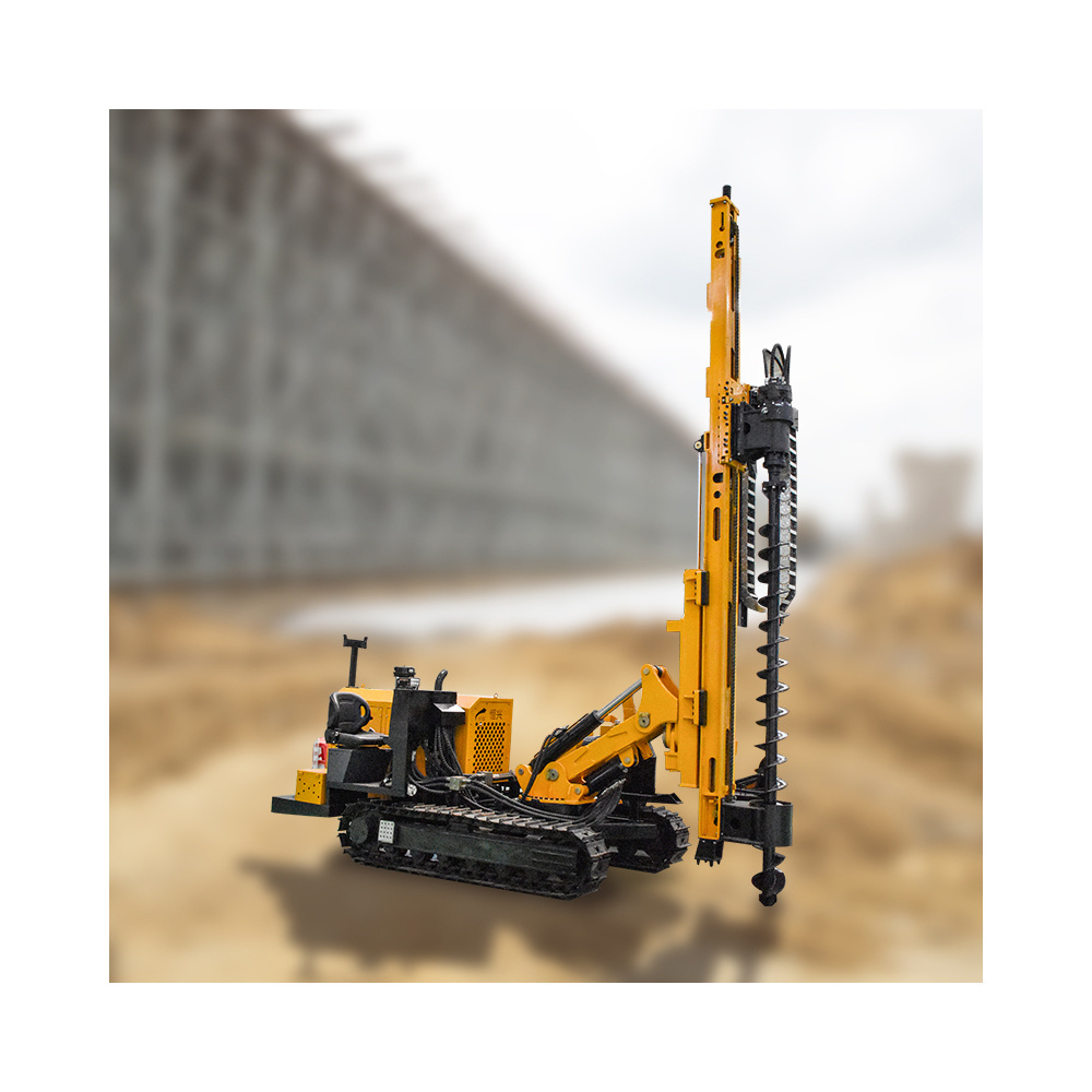 photovoltaic track rotary square vibro hammer small hydraulic fence post pile driving pile driver