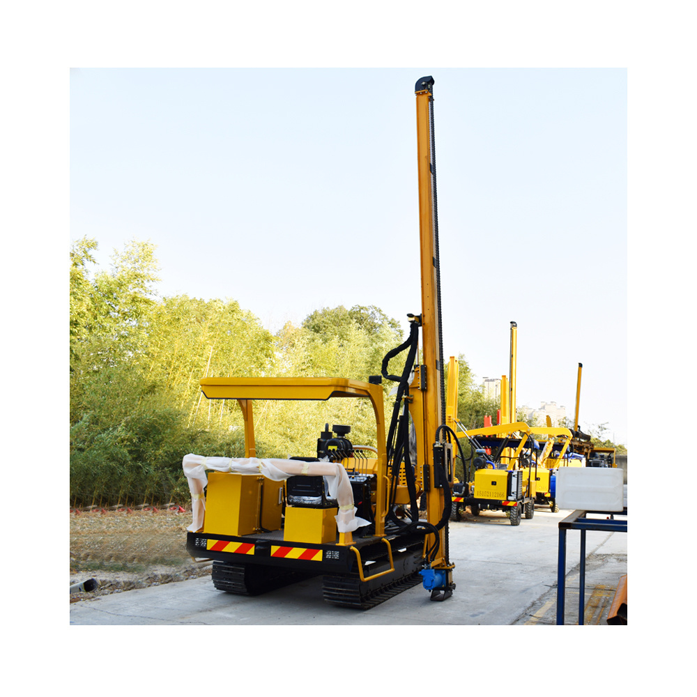 High Efficiency Solar Photovoltaic Plant Truck Pile Driver Factory Wholesale Crawler Hydraulic Hammer Vibratory Post Engine Pump