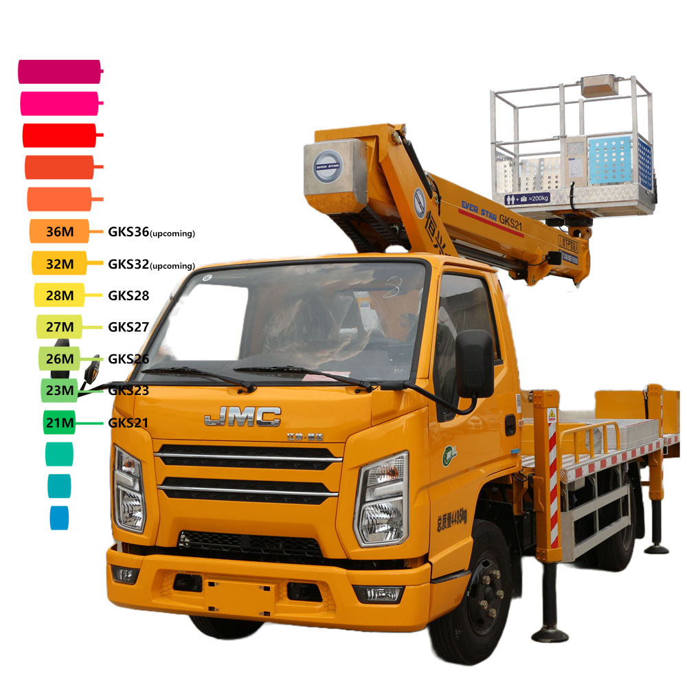 JMC Euro IV Standard High Quality Low Carbon Truck Mounted Telescoping Lift Elevating Aerial Work platform