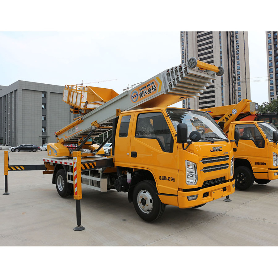 EVERSTAR ladder lift truck 36 Meter Hydraulic Truck Mounted Aerial Telescopic Access Ladders Bucket Truck Boom Lift Aerial Manli