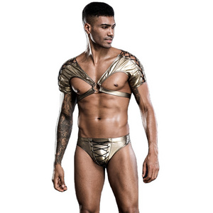 Gay Male Exotic Lingerie Nylon Harness Men Lingerie Sexy Erotic Costumes Sexy Mens Costume Underwear Low-rise Woven