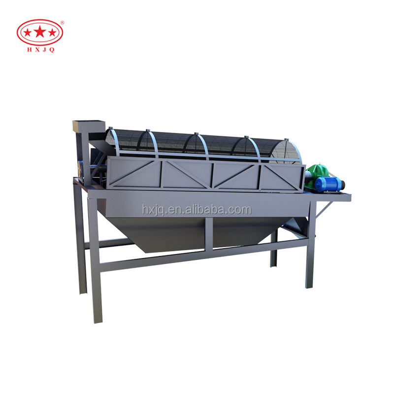 Small scale rotary trommel screen drum screen for sand and gravel sieving gold washing machine