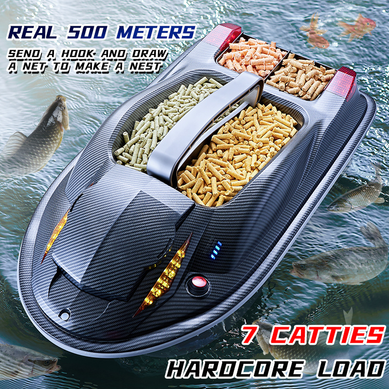 Factory HJ817 Dual-Motor 2.4G Remote Control Nesting Boat 7 Lb Heavy Load Night Lights RC Fishing Bait Boat