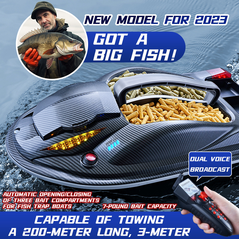 Factory HJ817 Dual-Motor 2.4G Remote Control Nesting Boat 7 Lb Heavy Load Night Lights RC Fishing Bait Boat