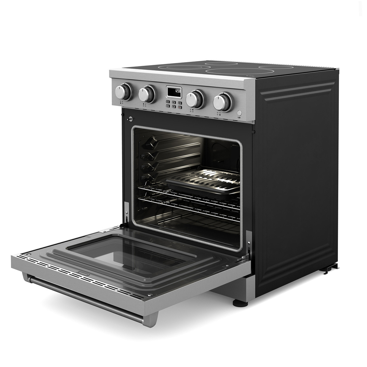 Hyxion Stainless steel 30 inch Professional  multi function 4 plate electric stove with oven