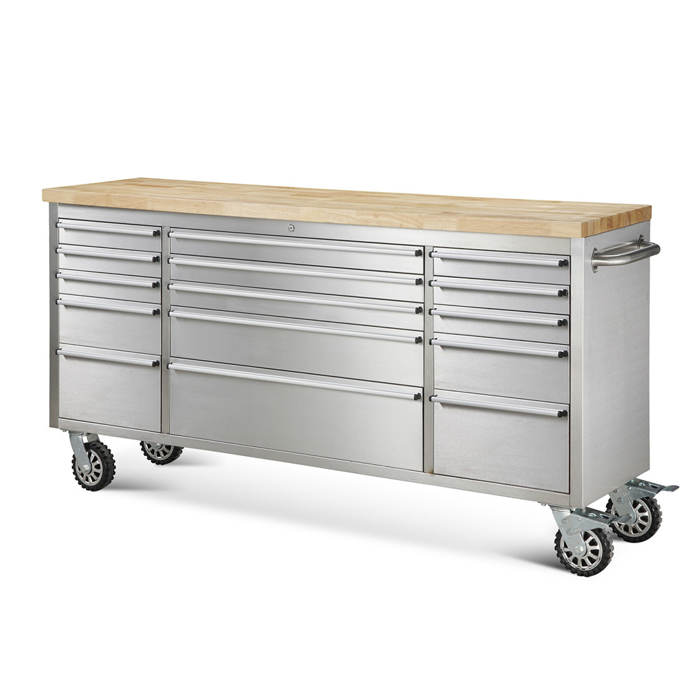 Hyxion 72 inch stainless steel Empty Storage Truck rolling Metal garage Tool Box