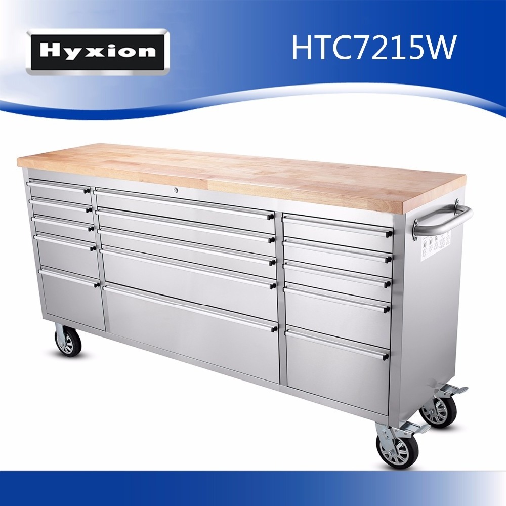 Hyxion 72 inch stainless steel Empty Storage Truck rolling Metal garage Tool Box