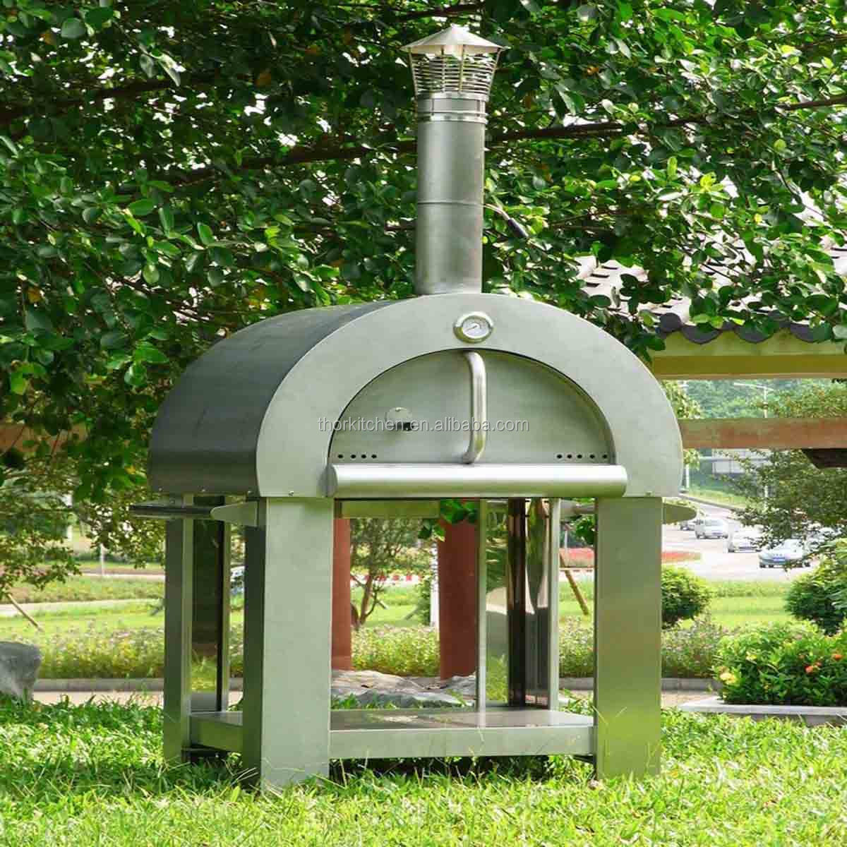 Full stainless steel outdoor  wood stone pizza oven for garden