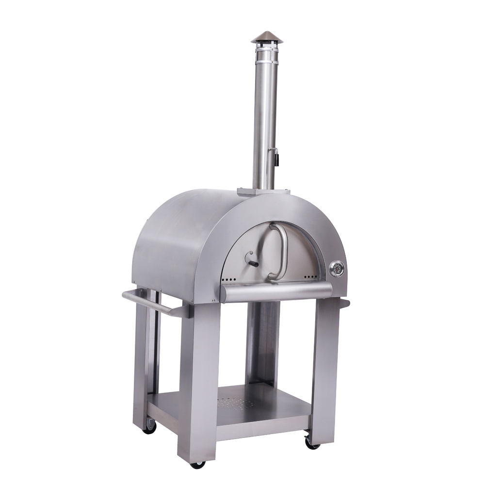 Full stainless steel outdoor  wood stone pizza oven for garden