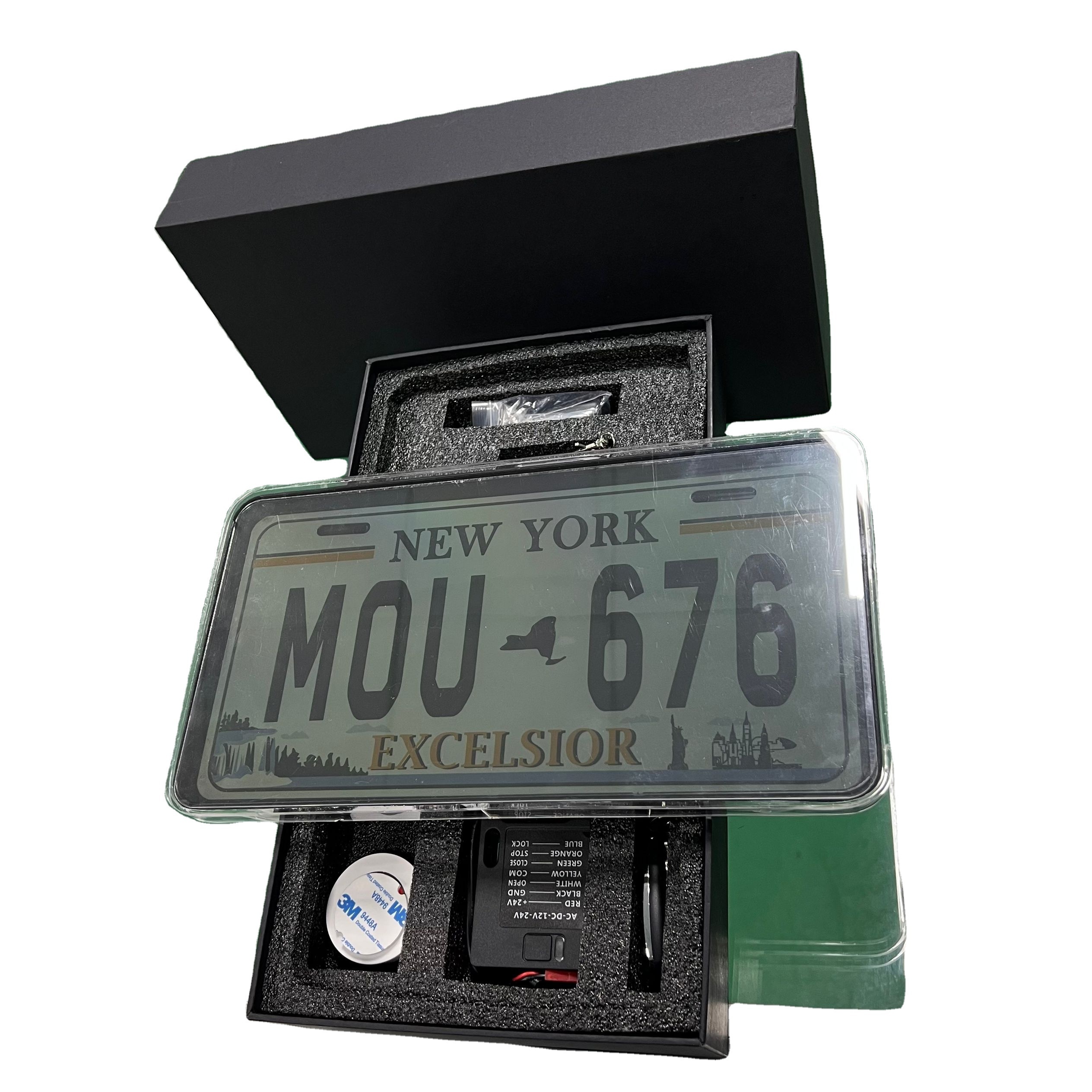 USA Auto Auto License Plate holder hidden cover disappearing black license plate electric blur black fog shield plate