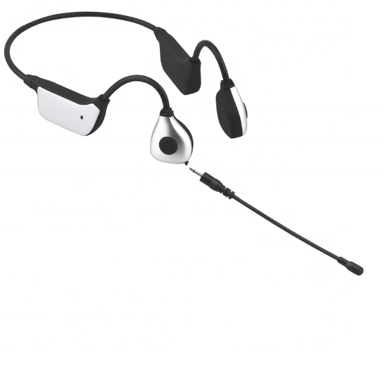 PTT Earpiece Wireless Earphone Bone Conduction Headphone with Microphone Rod Neckband Intercom Headset