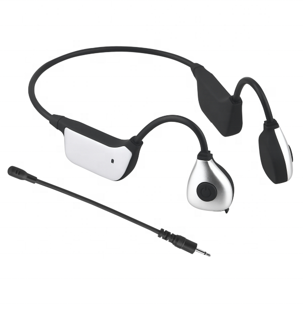 PTT Earpiece Wireless Earphone Bone Conduction Headphone with Microphone Rod Neckband Intercom Headset