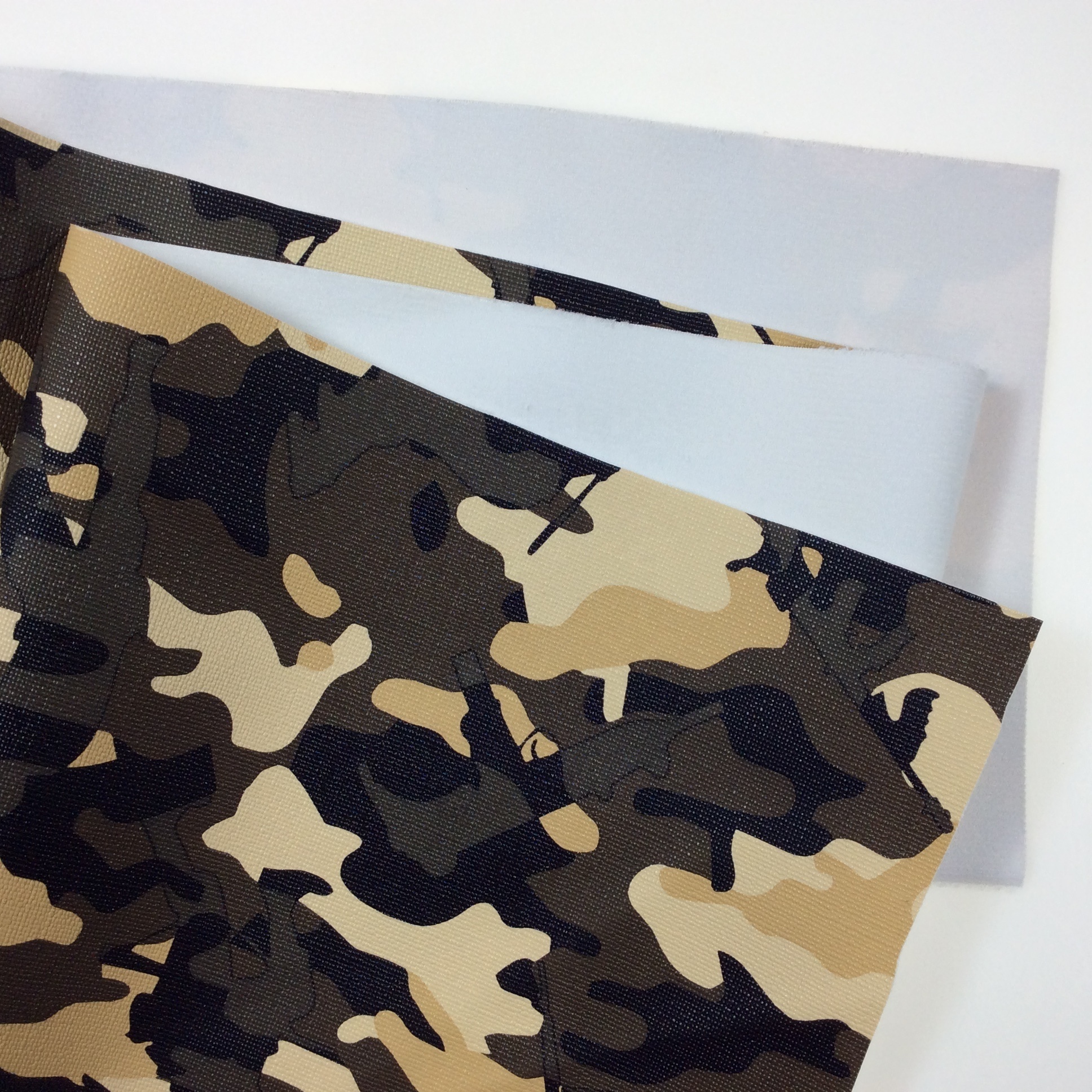 3d camouflage faux leather for handbags, camo leather, synthetic leather fabric camo